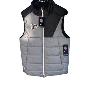 Nike Atlanta Falcons NFL On-Field Puffer Vest Mens Small Grey Black 805857-063